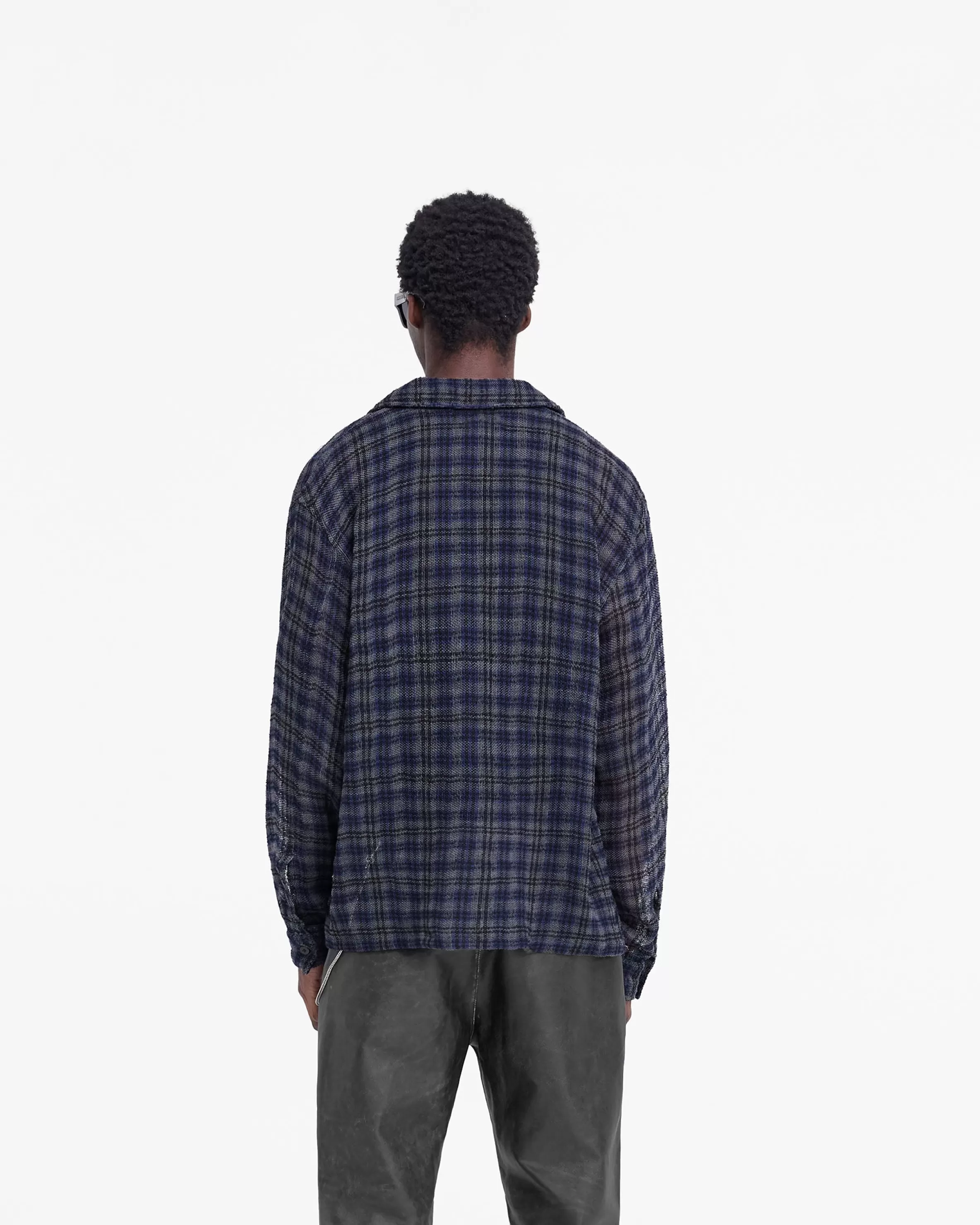 check_flannel_shirt__blue_check_3.webp Check Flannel Shirt - Blue Check^Represent Hot