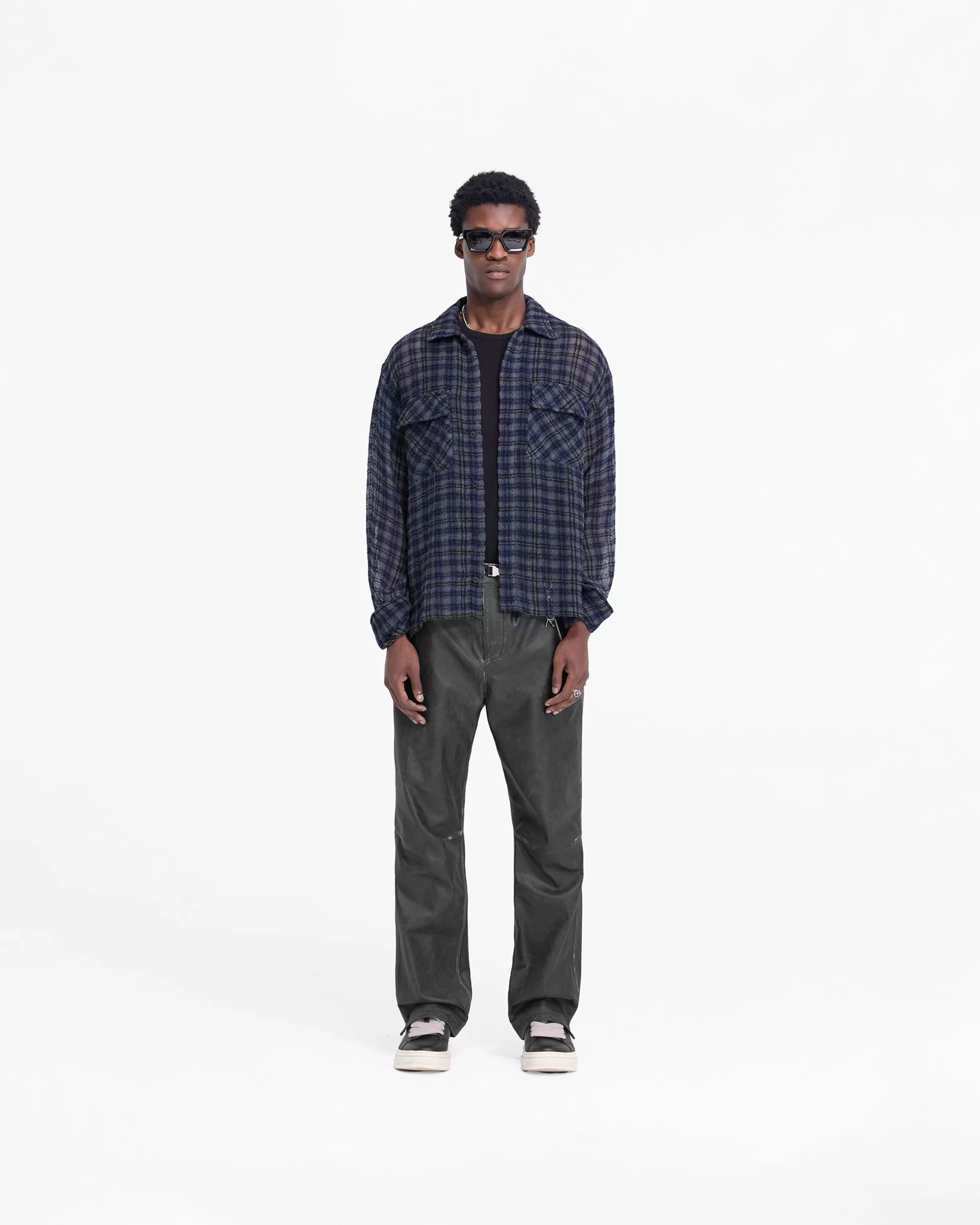 check_flannel_shirt__blue_check_4.webp Check Flannel Shirt - Blue Check^Represent Hot