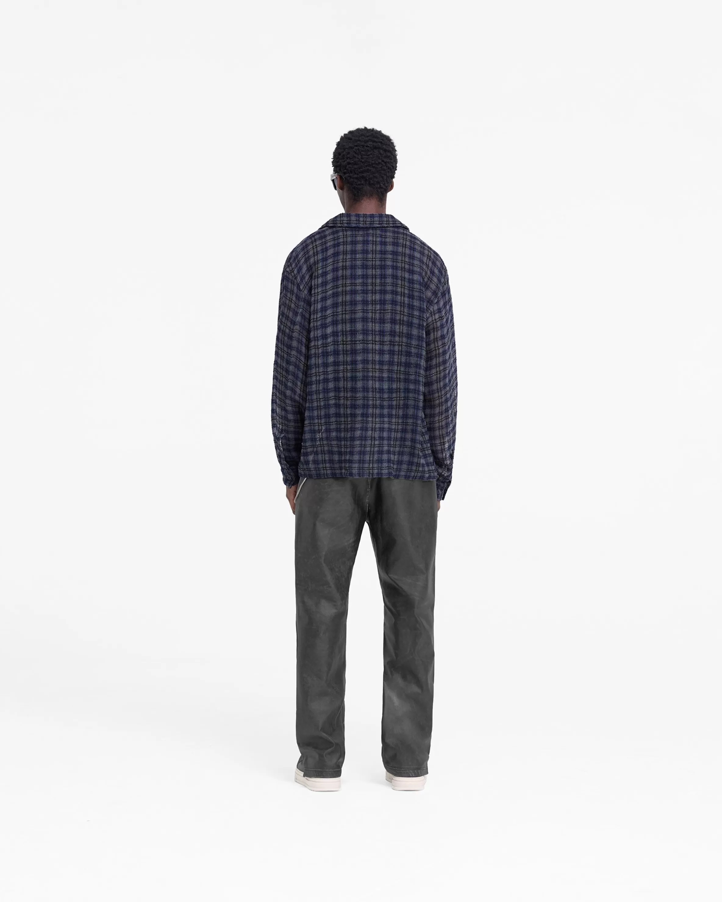 check_flannel_shirt__blue_check_6.webp Check Flannel Shirt - Blue Check^Represent Hot