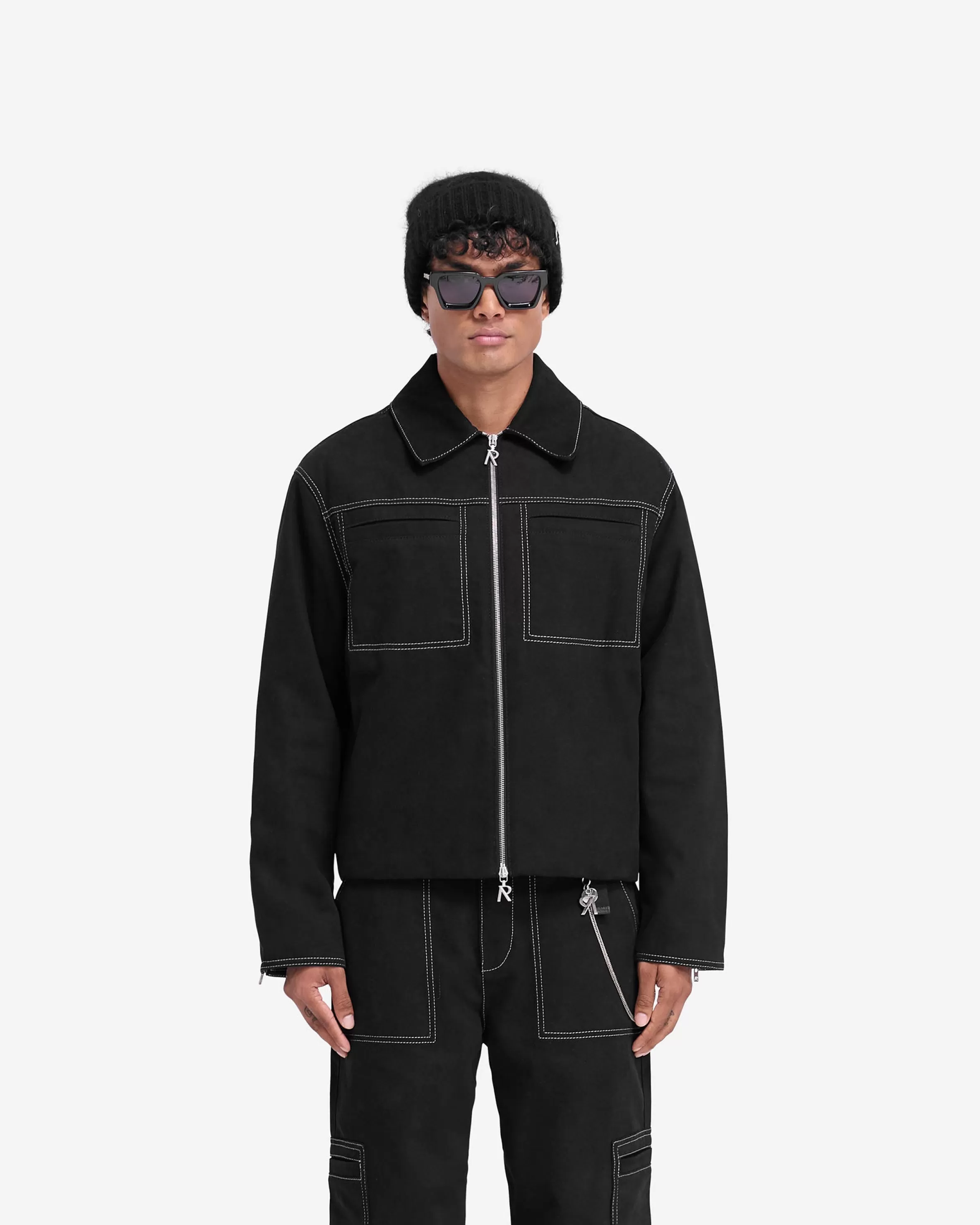 contrast_stitch_smart_jacket__jet_black_2.webp Contrast Stitch Smart Jacket - Jet Black^Represent Best