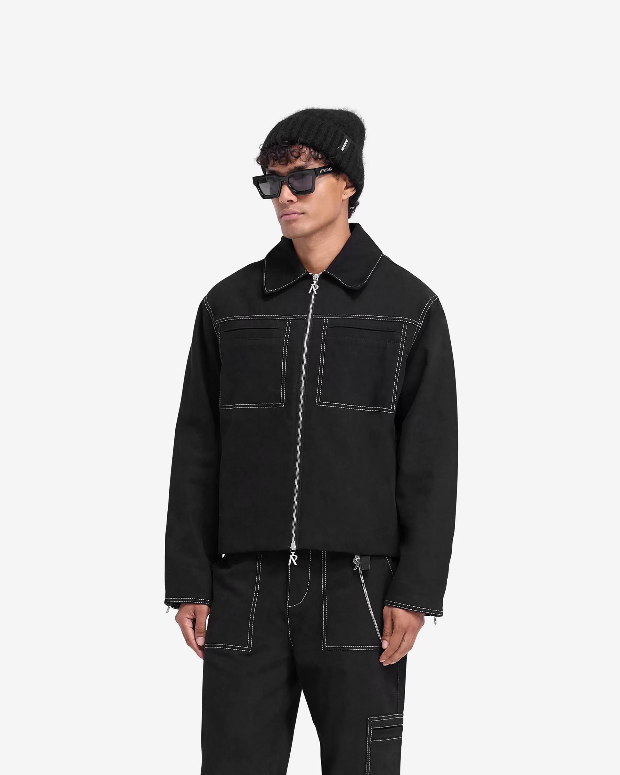 contrast_stitch_smart_jacket__jet_black_3.webp Contrast Stitch Smart Jacket - Jet Black^Represent Best