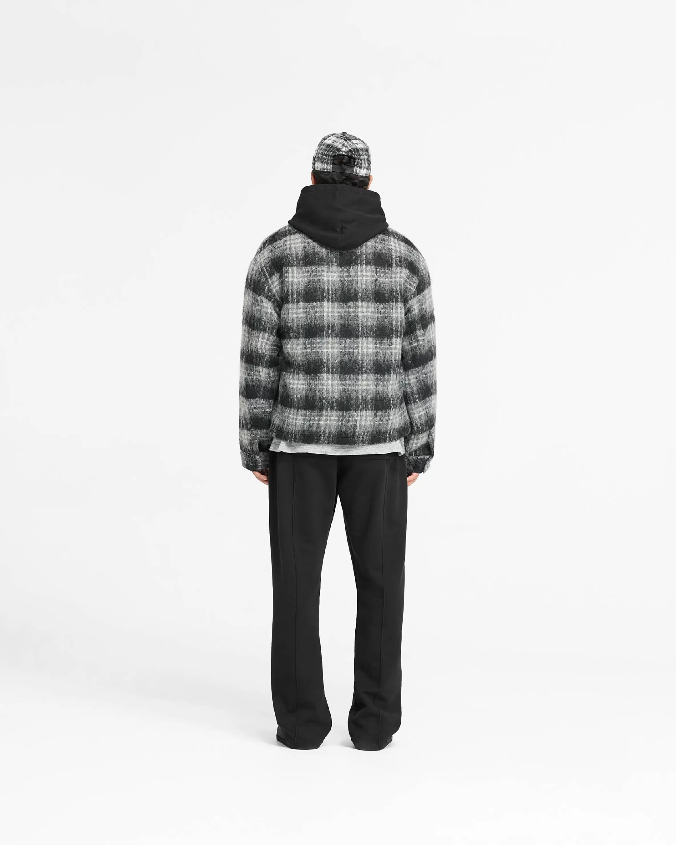 flannel_check_overshirt__jet_black_6.webp Flannel Check Overshirt - Jet Black^Represent Shop