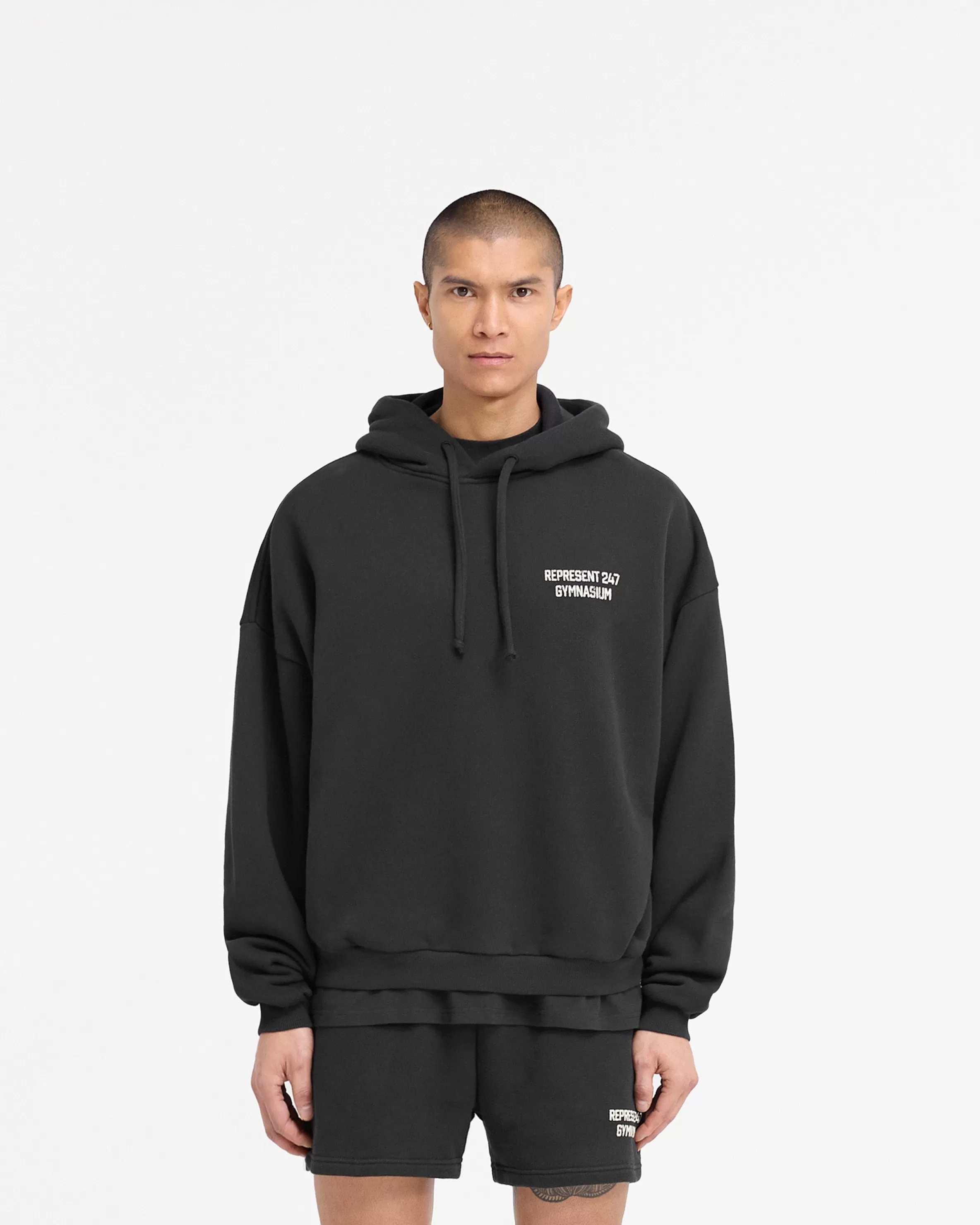 gymnasium_boxy_hoodie__off_black_2.webp 247 Gymnasium Boxy Hoodie - Off Black^Represent Outlet
