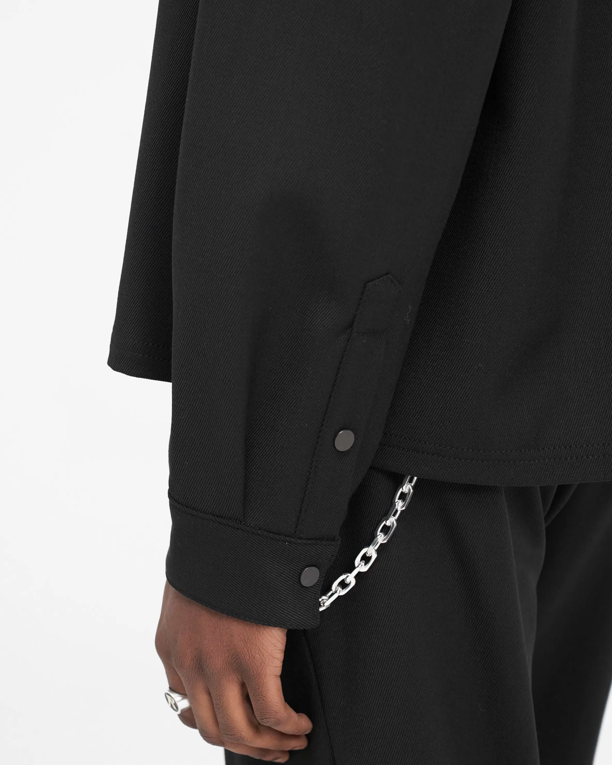 initial_cropped_dress_shirt__black_5.webp Initial Cropped Dress Shirt -^Represent Clearance