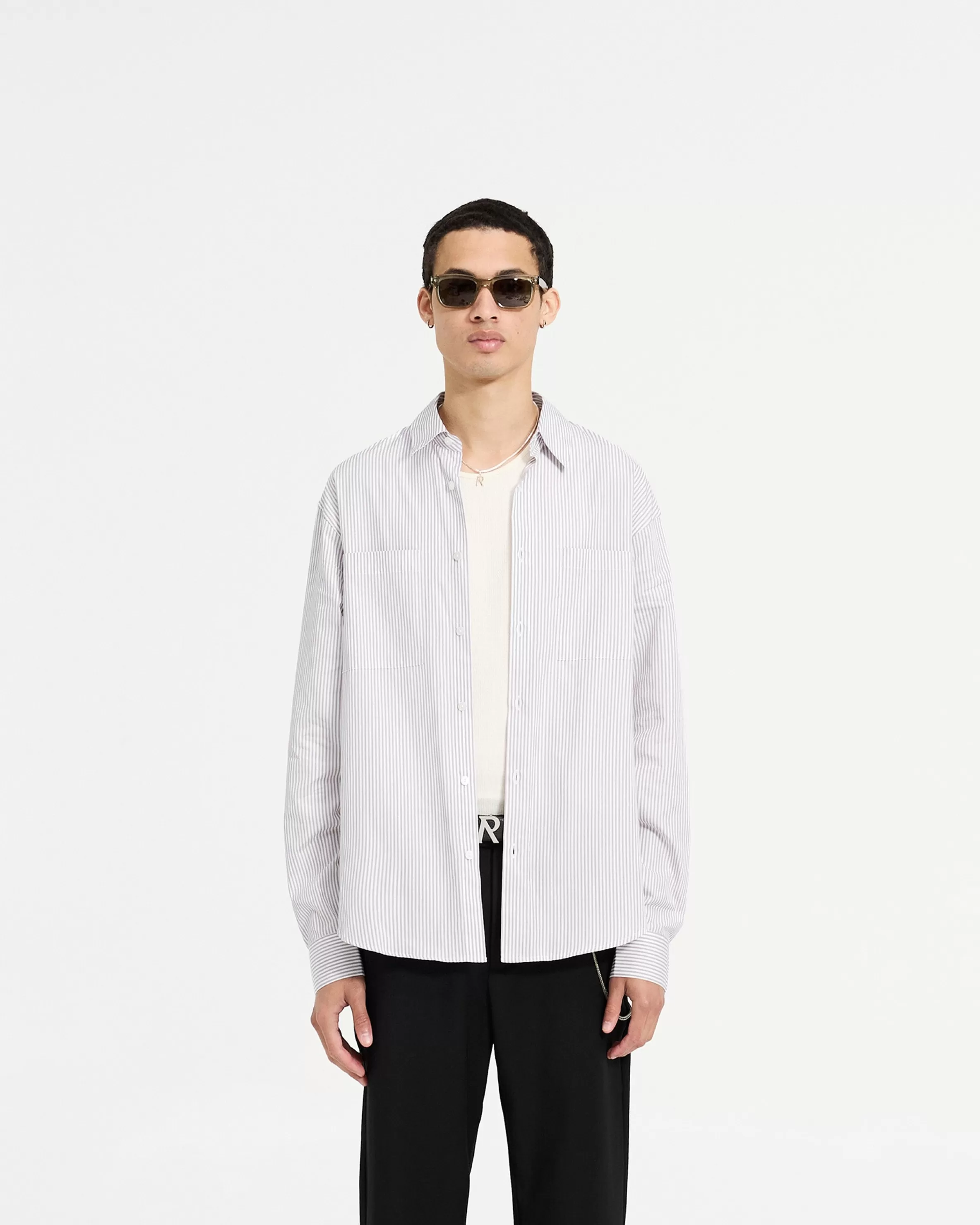 long_sleeve_pinstripe_shirt__grey_2.webp Long Sleeve Pinstripe Shirt -^Represent Cheap