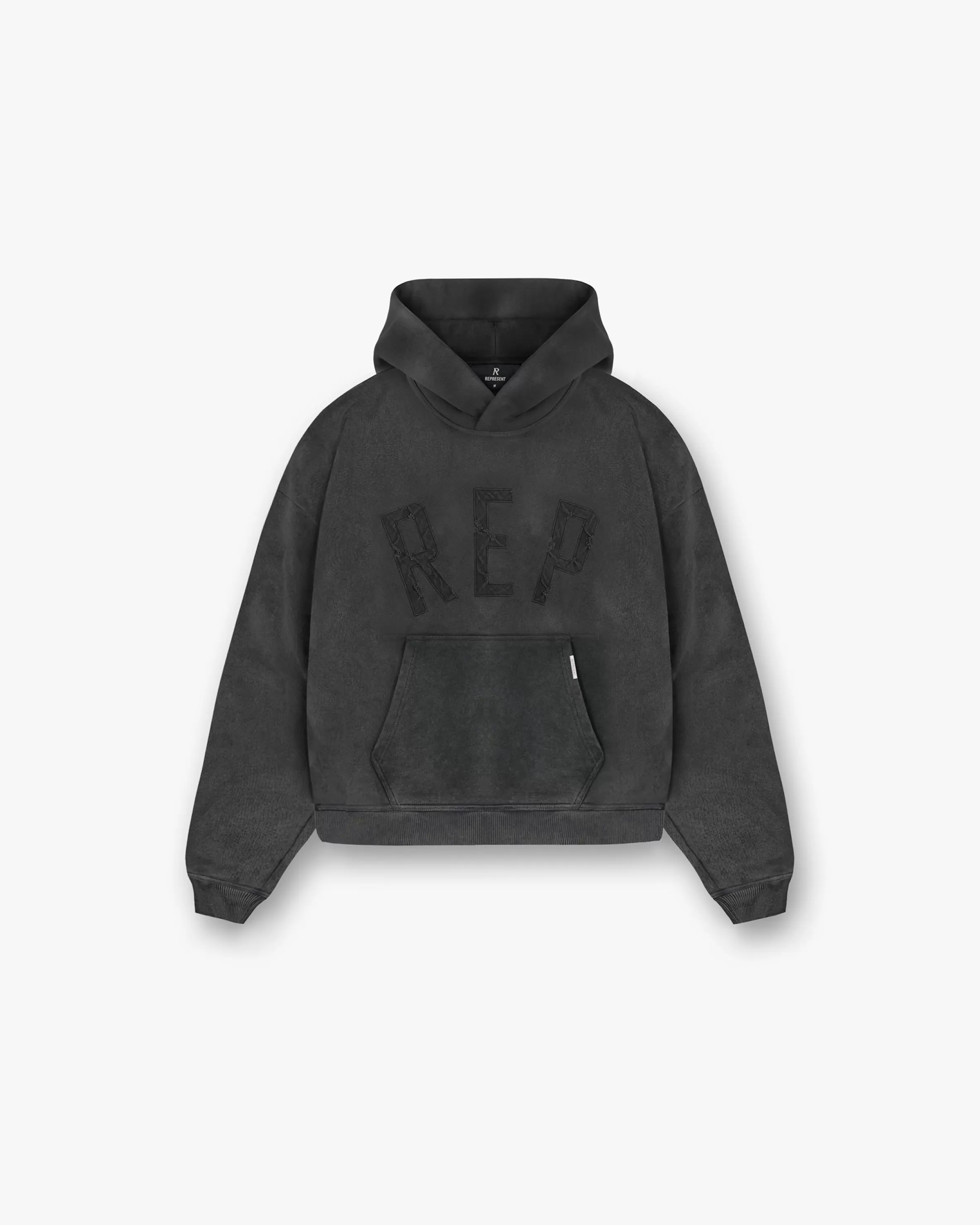 Rep Applique Hoodie - Vintage Black^Represent Shop