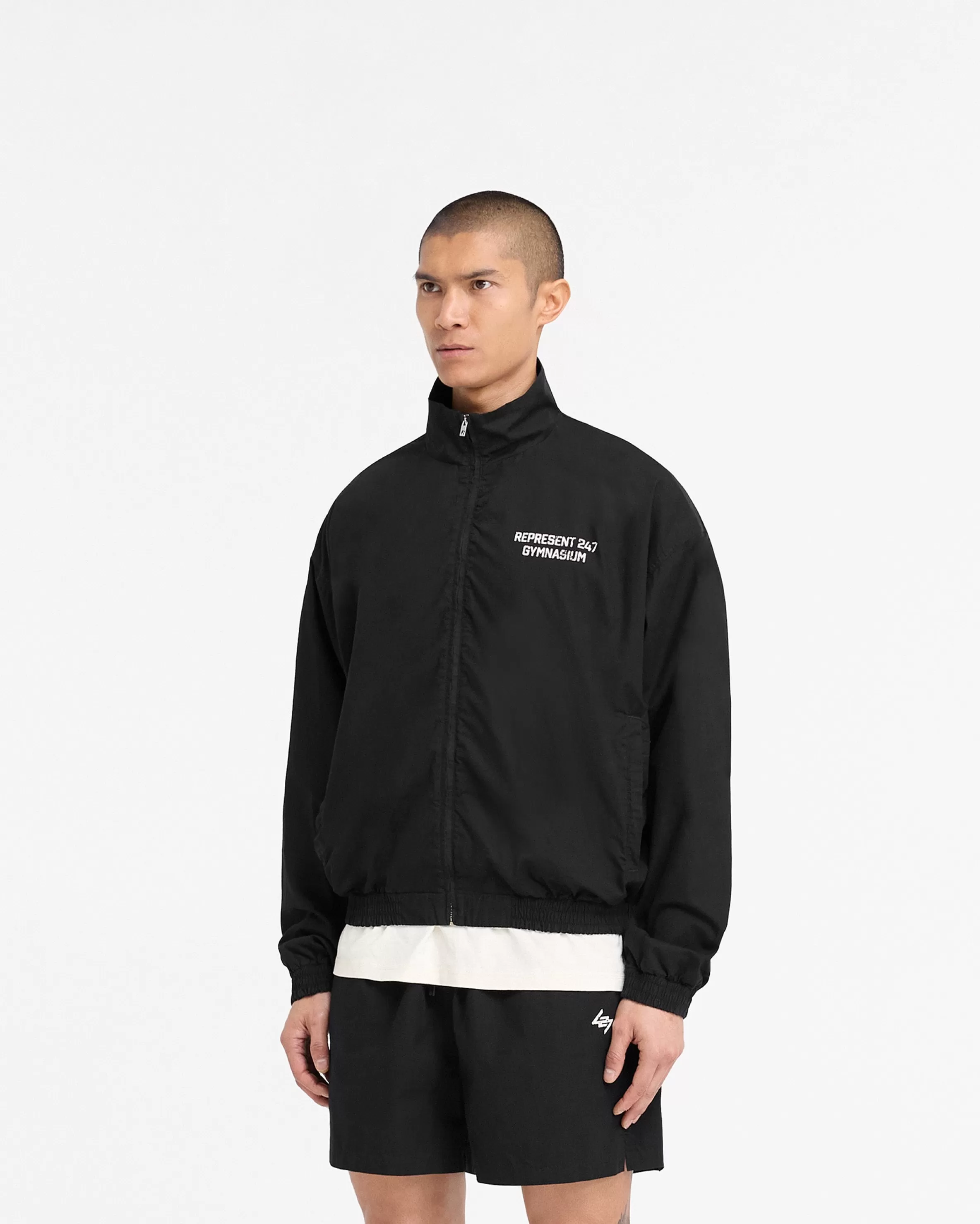 represent_gymnasium_track_jacket__off_black_3.webp 247 Gymnasium Track Jacket - Off Black^Represent Clearance