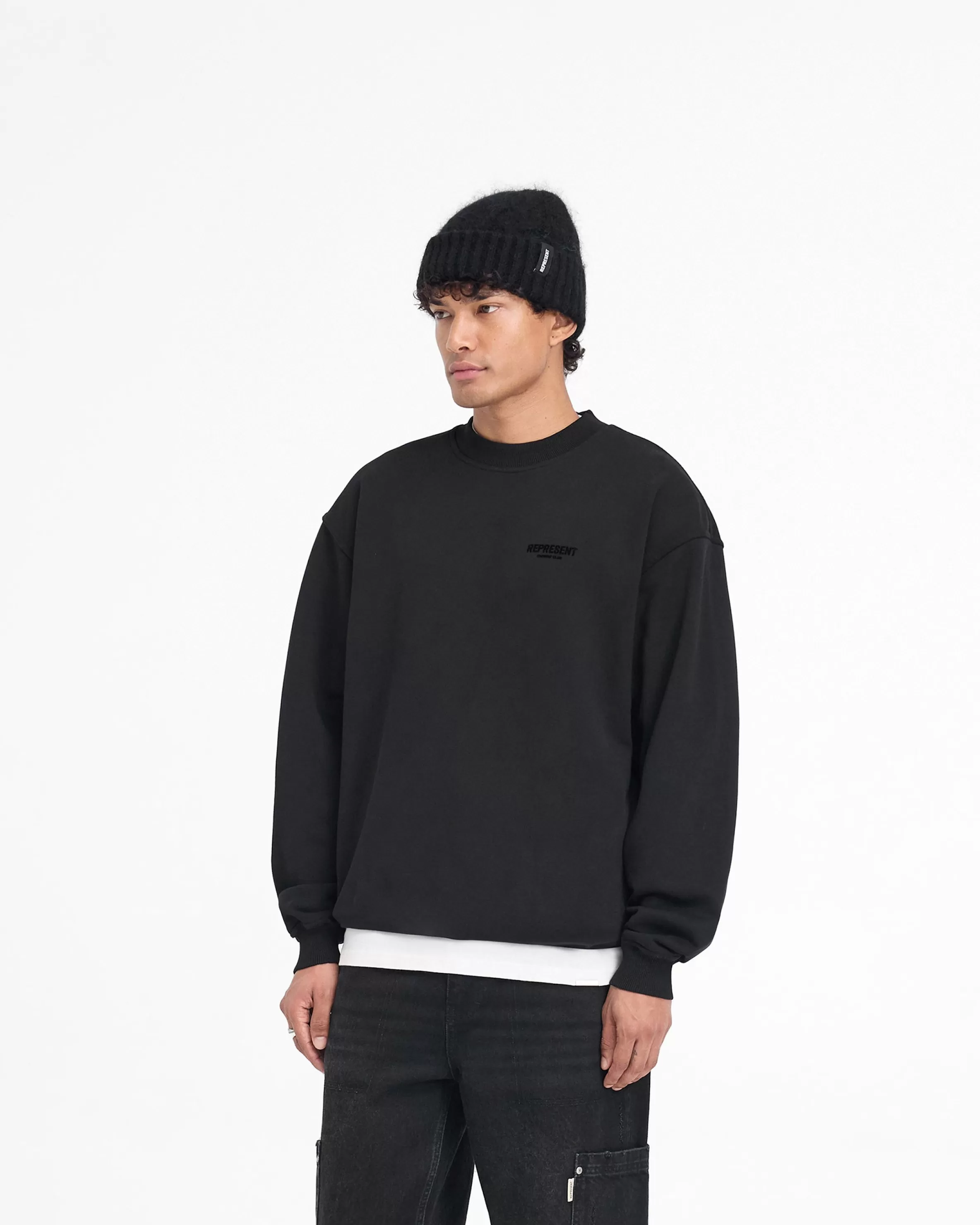 represent_owners_club_flocked_sweater__black_3.webp Owners Club Flocked Sweater -^Represent New