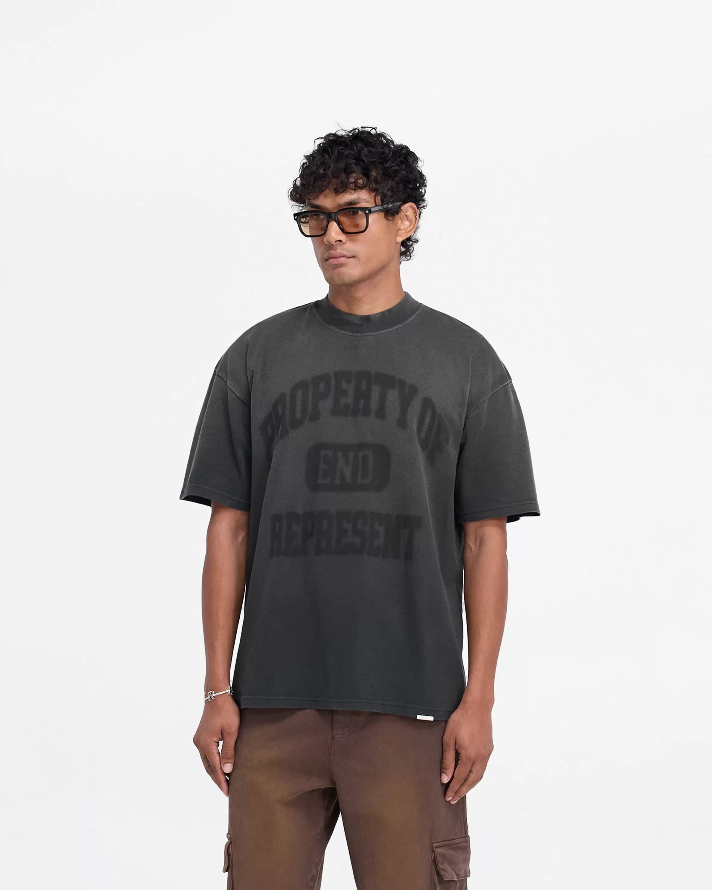 X End Property Of T-Shirt - Stained Black^Represent Shop