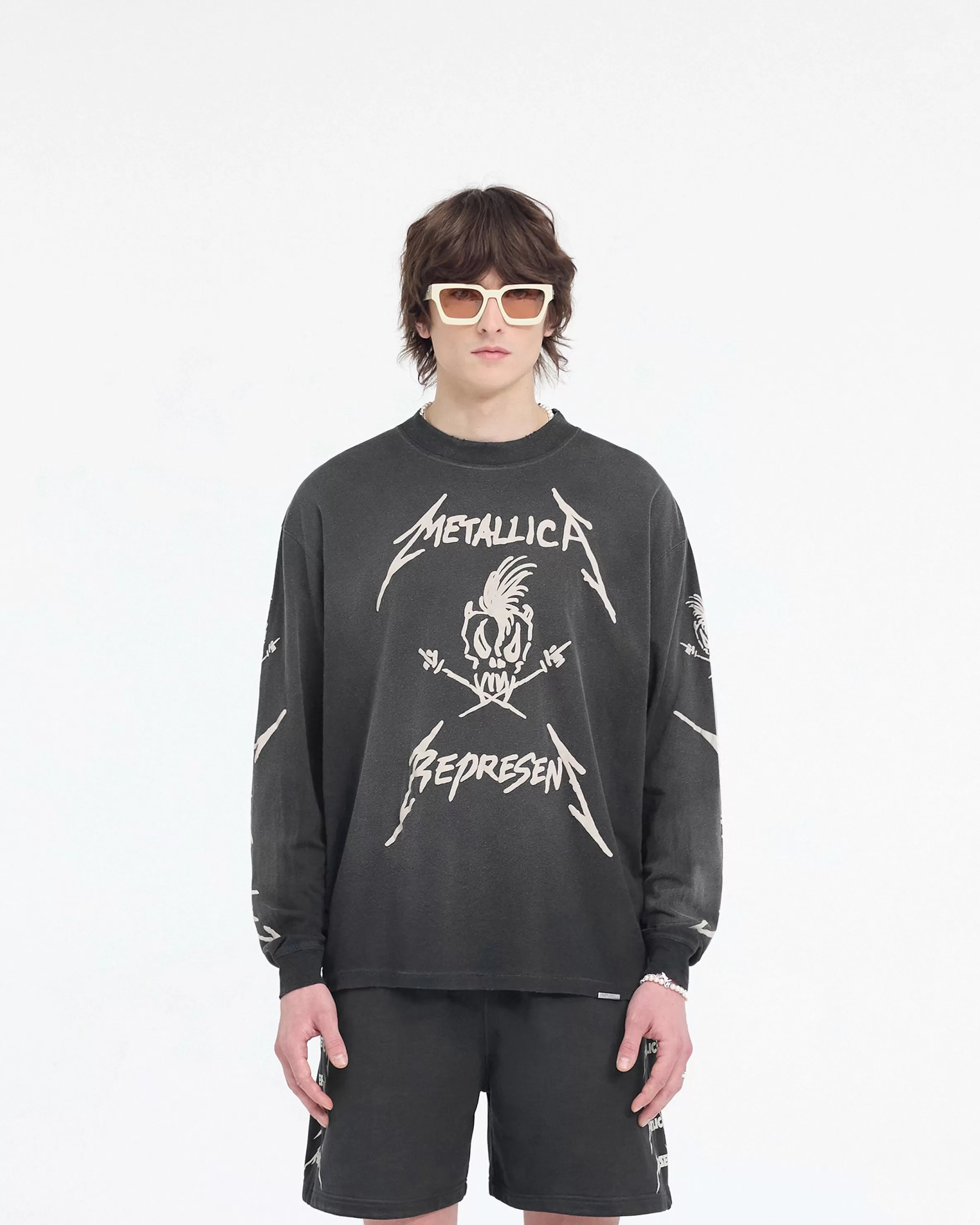 X Metallica™️ Garage Inc Long Sleeve T-Shirt - Stained Black^Represent Store