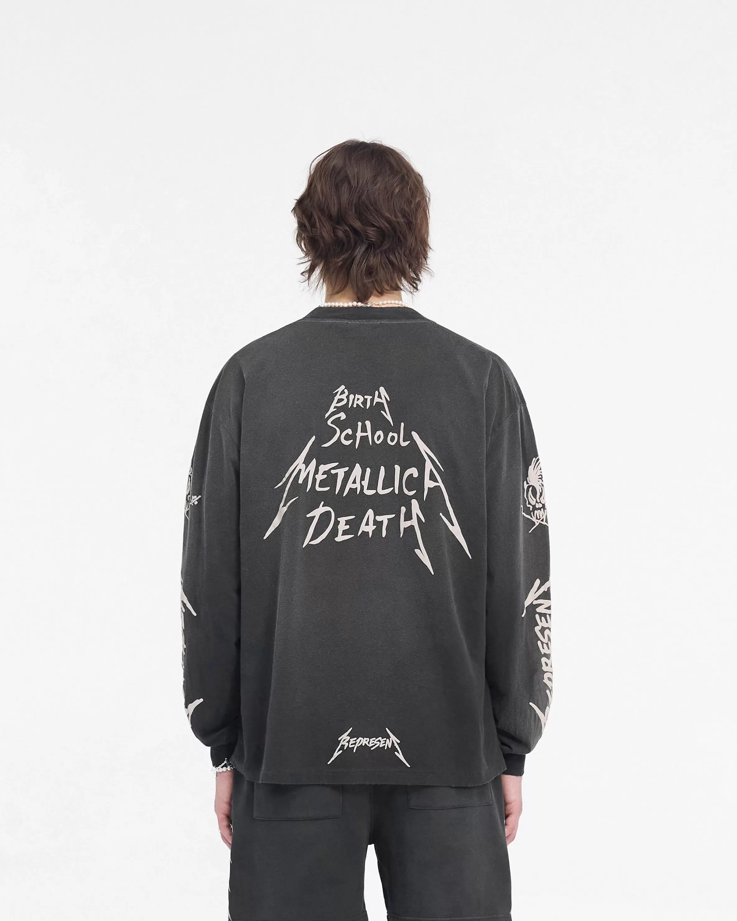 X Metallica™️ Garage Inc Long Sleeve T-Shirt - Stained Black^Represent Store