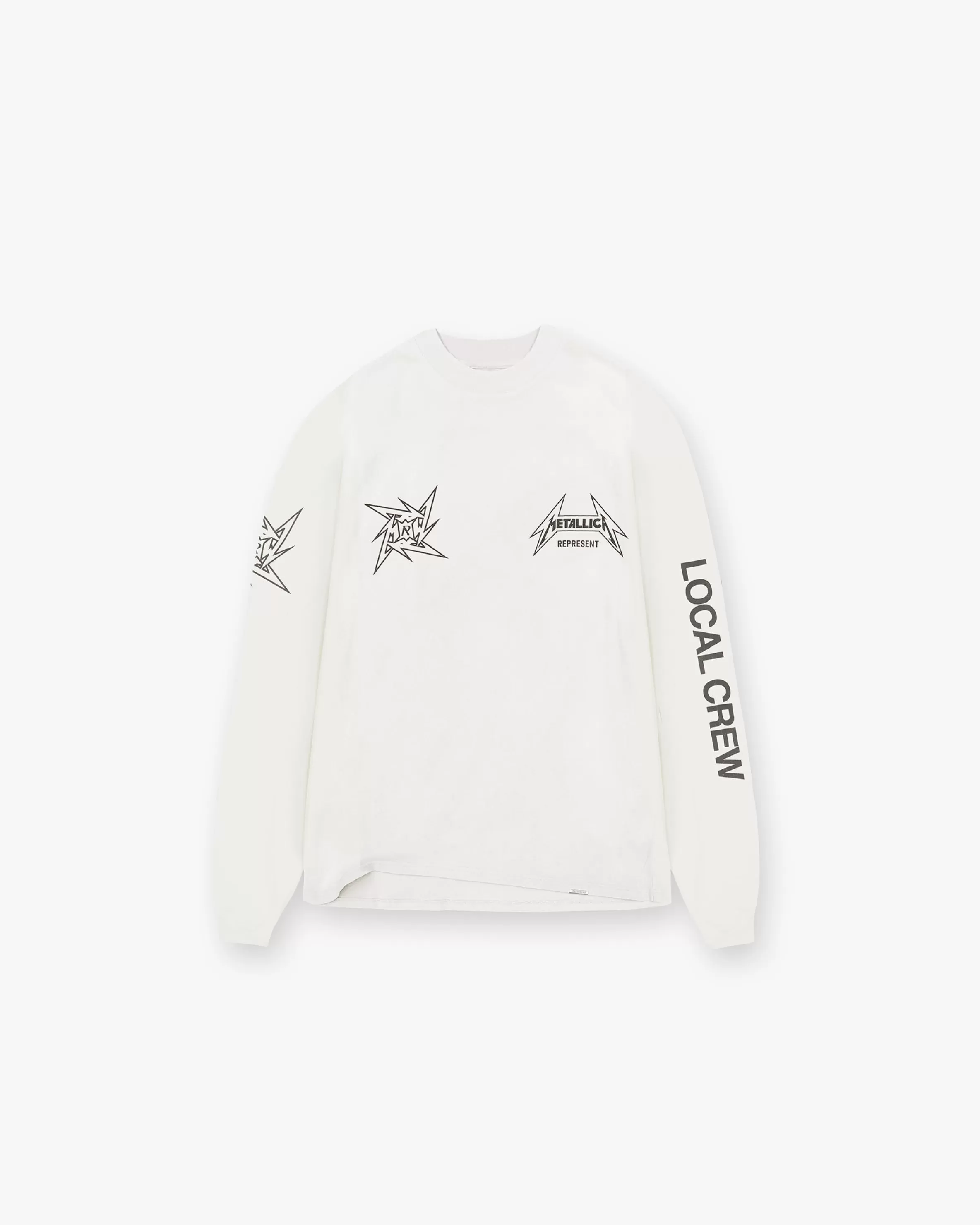 X Metallica™️ Local Crew Long Sleeve T-Shirt - Flat White^Represent Cheap