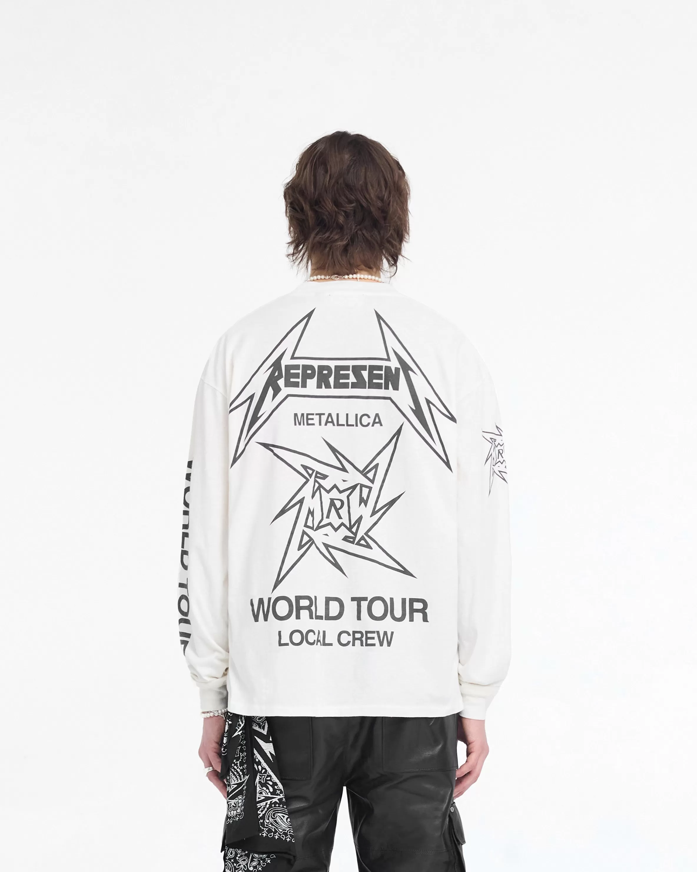 X Metallica™️ Local Crew Long Sleeve T-Shirt - Flat White^Represent Cheap