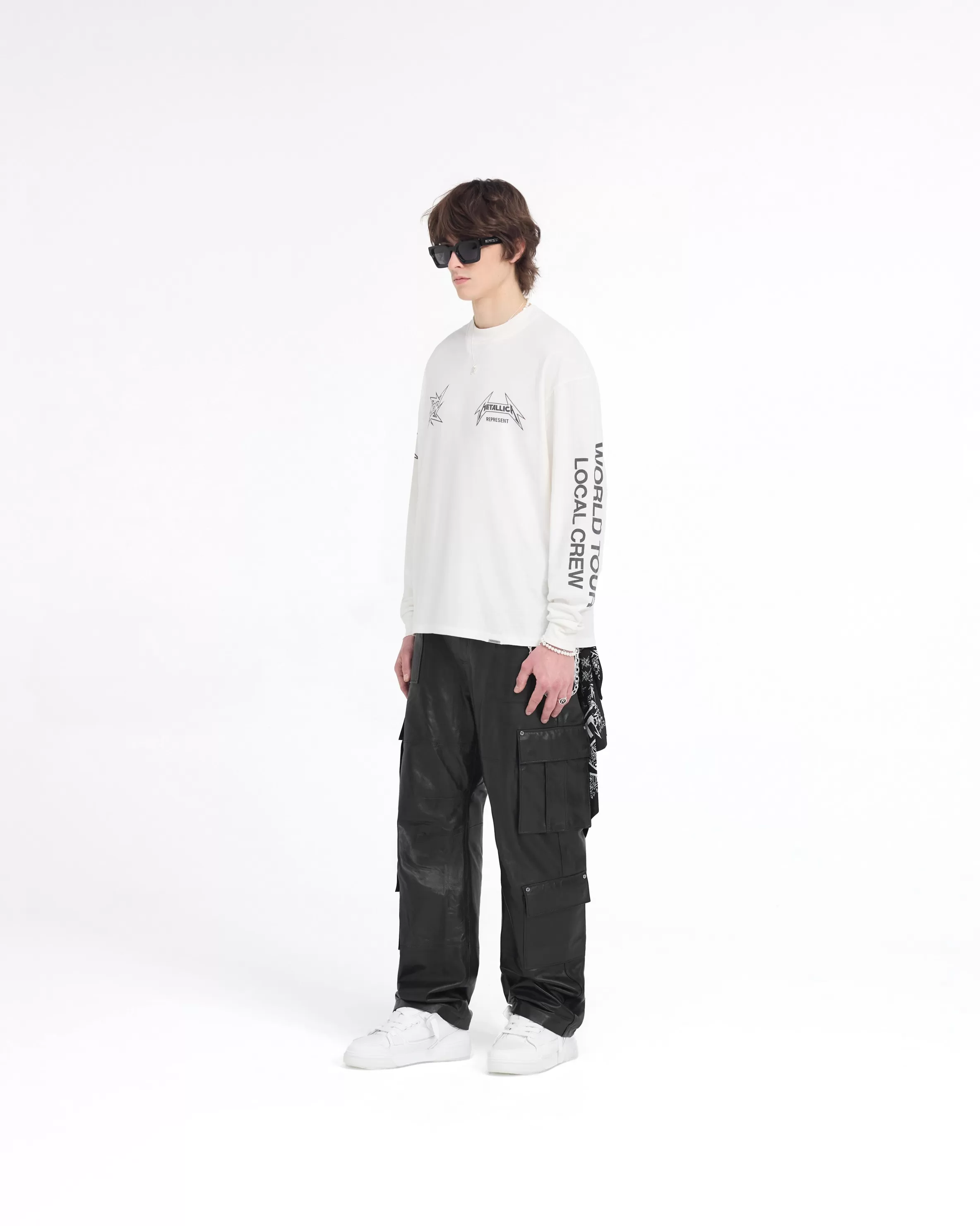 X Metallica™️ Local Crew Long Sleeve T-Shirt - Flat White^Represent Cheap