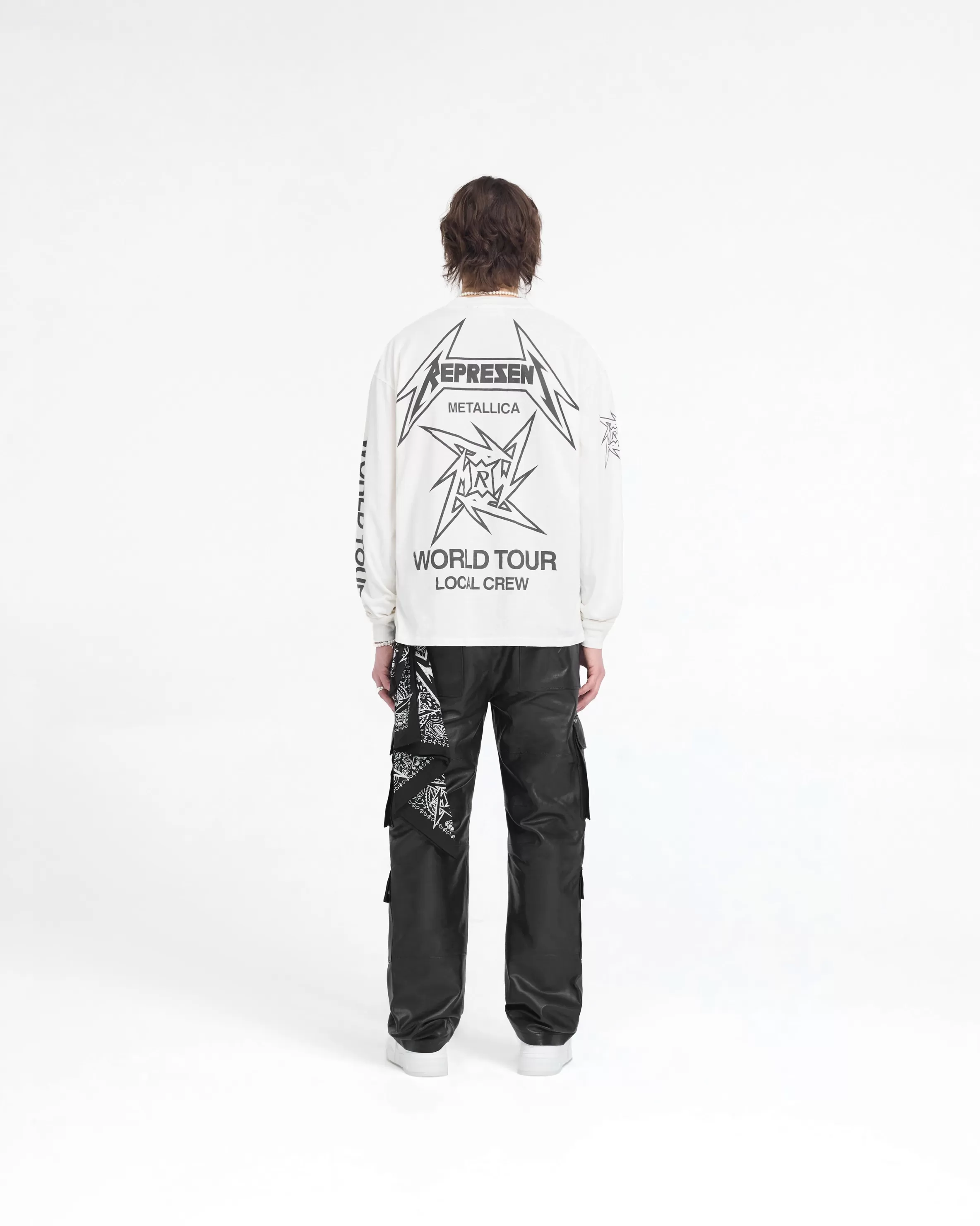 X Metallica™️ Local Crew Long Sleeve T-Shirt - Flat White^Represent Cheap