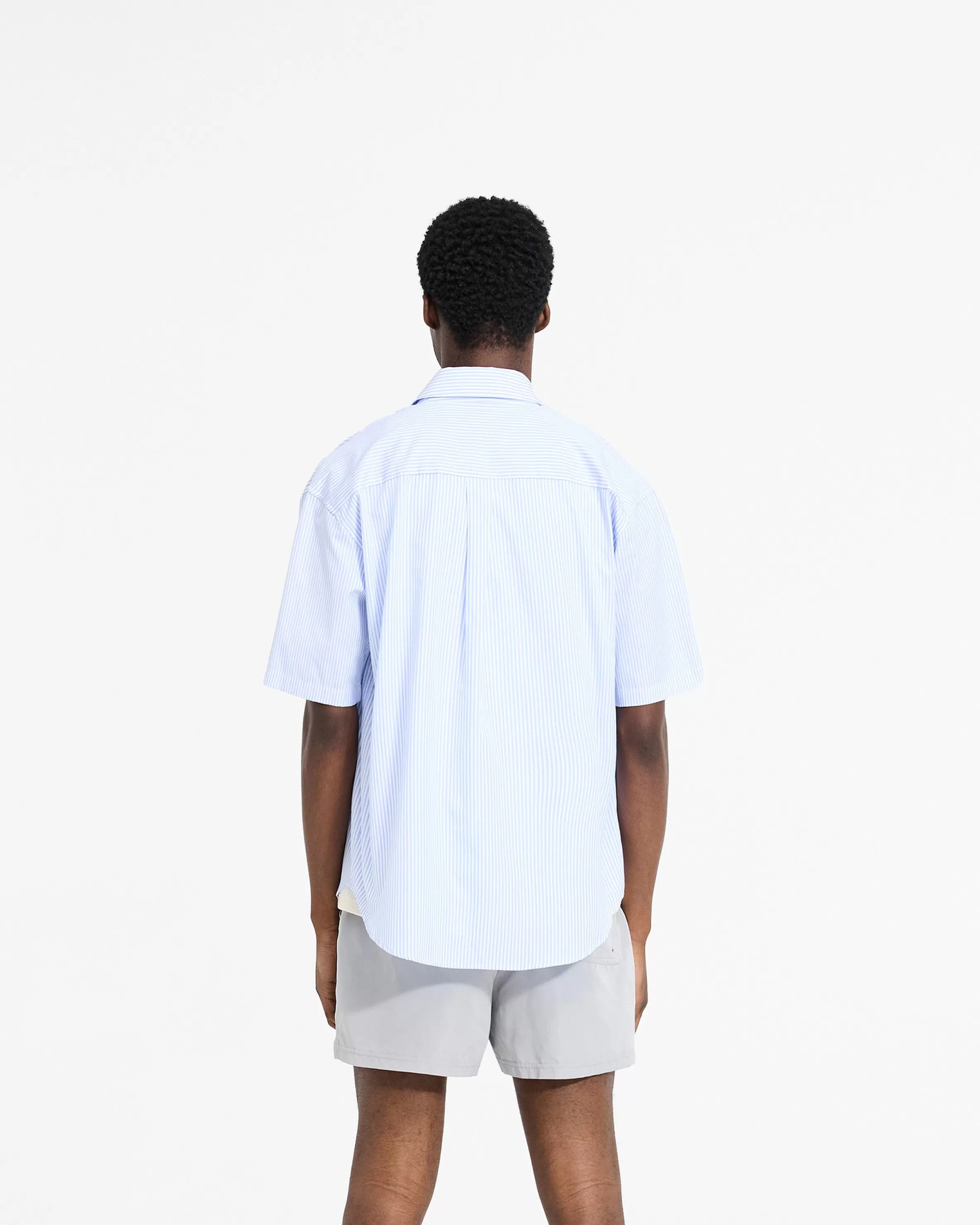 short_sleeve_pinstripe_shirt__baby_blue_3.webp Short Sleeve Pinstripe Shirt - Baby Blue^Represent Cheap