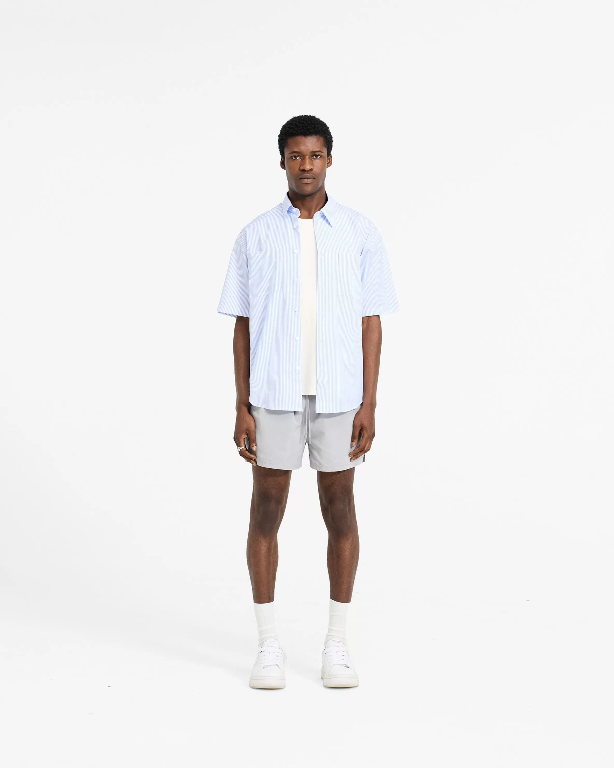 short_sleeve_pinstripe_shirt__baby_blue_4.webp Short Sleeve Pinstripe Shirt - Baby Blue^Represent Cheap