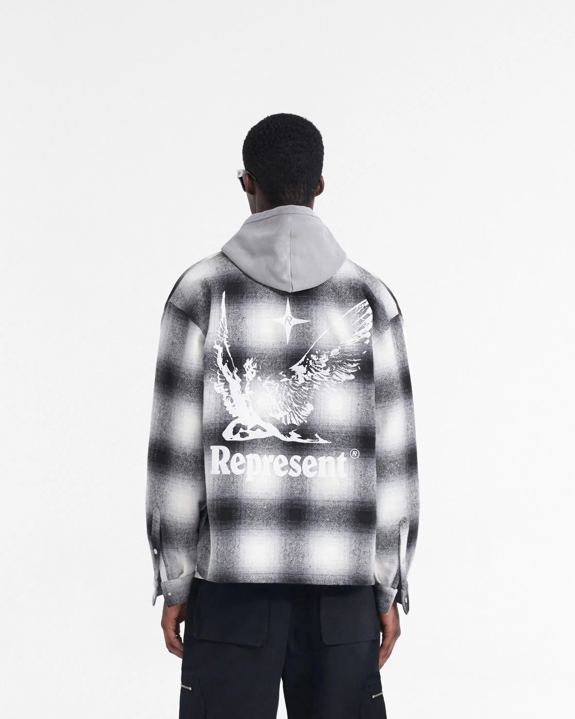 spirits_of_summer_flannel_shirt__black_white_4.webp Spirits Of Summer Flannel Shirt - Black White^Represent Store